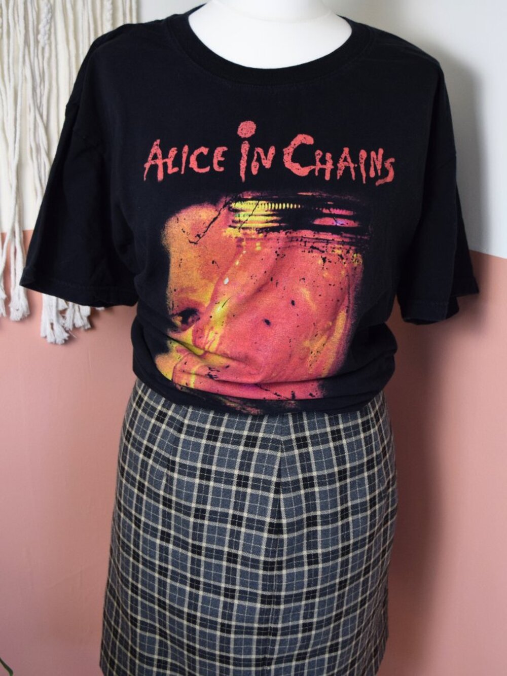 MNG Plaid Mini Skirt Y2K 90s Grunge Preppy Gray US 12 Large